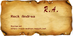 Reck Andrea névjegykártya